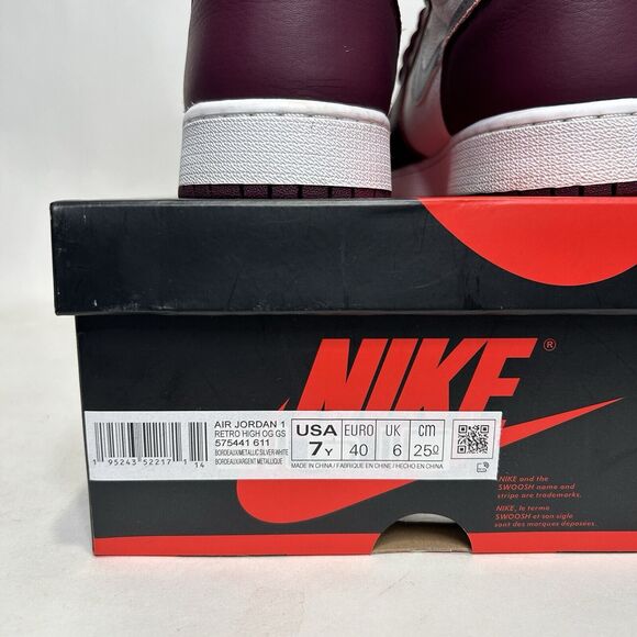 Nike Shoes Air Jordan 1 Retro High OG GS “Bordeaux” 2024 - Picture 6 of 8